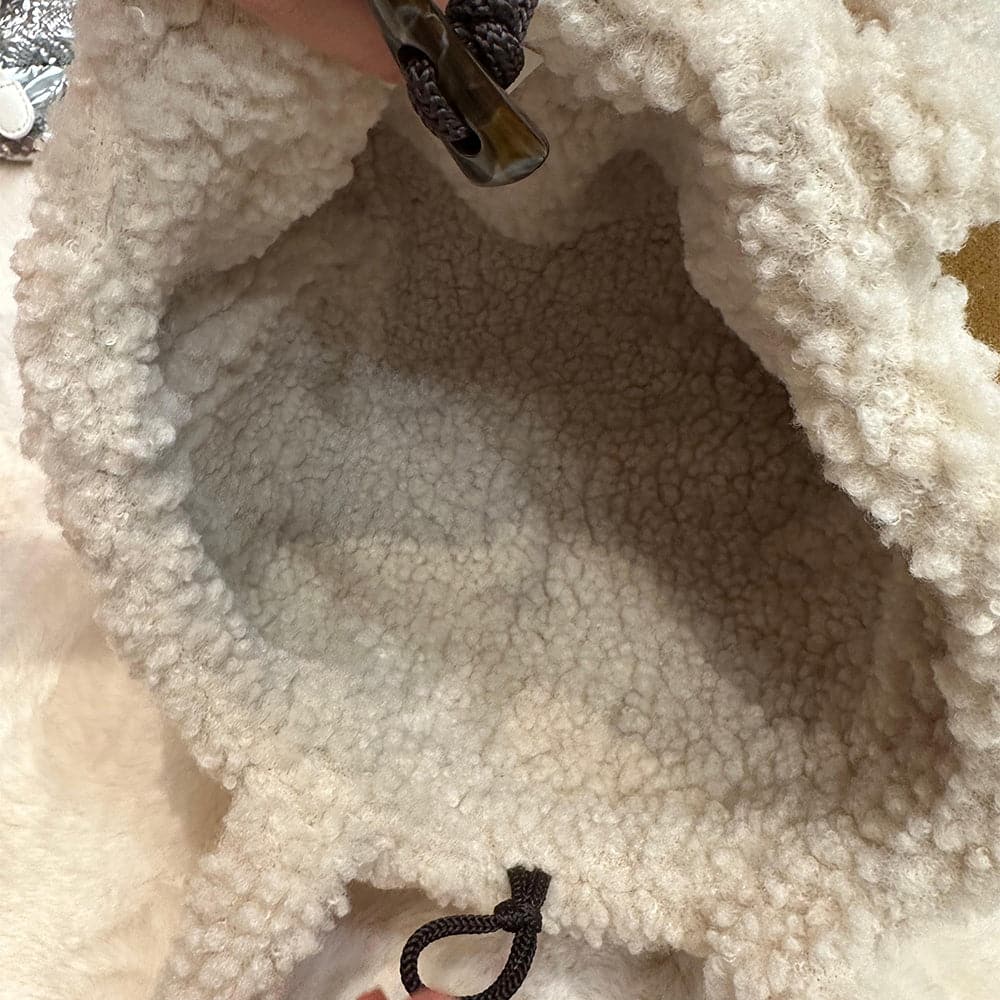 AG Collective Fluffy Trim Handbag - Small Minimalist Crossbody Purse for Women | Perfect for Everyday Use, Date Night & Special Occasions