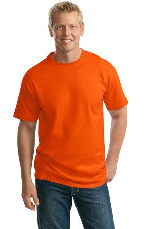 Port & Company PC61T Tall Essential T-Shirt for Men - Comfortable Cotton Crewneck Tee in Bright Orange, XL Tall Size - Perfect for Work, Gym & Casual Wear