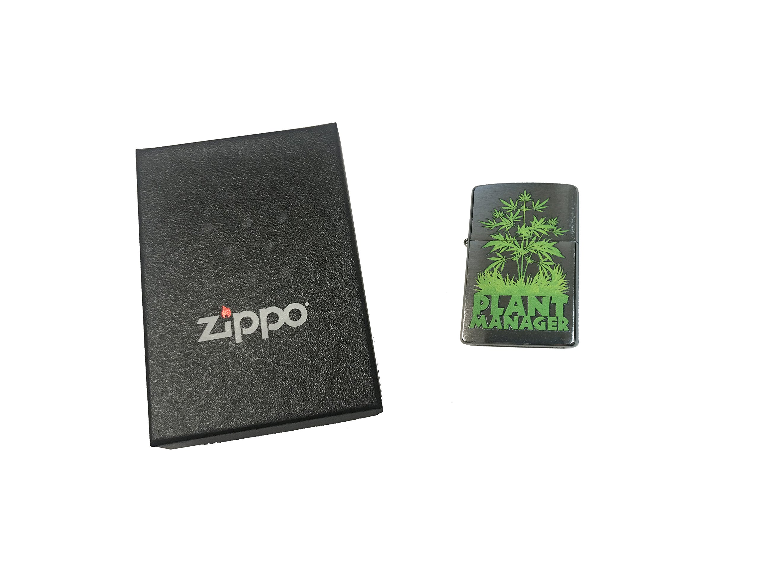 Custom Zippo Lighter with Weed Leaf Design - 