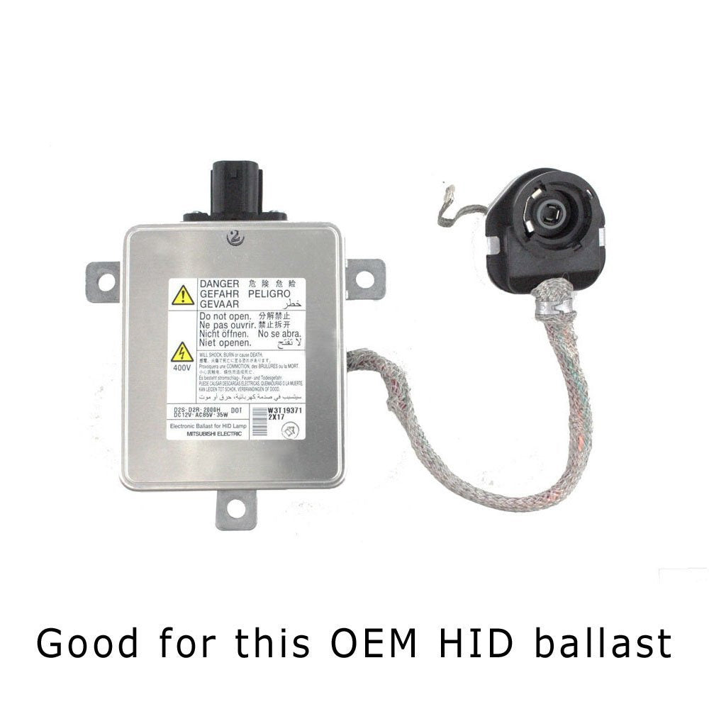 2-Pack 9005/9006 HID Ballast Power Cord Wires - Compatible with Acura, Honda, Mitsubishi, Mazda - OEM Replacement for Headlight Installation & Repair