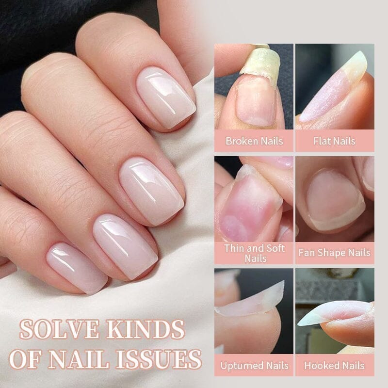 FB03 Soft Pink Fiber Rubber Base Gel 10ml - Long-Lasting Nail Extension & Manicure Kit for Salon & Home Use