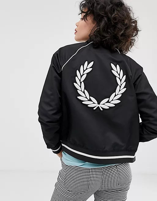 Amy Winehouse Vintage 50s Black Embroidered Bomber Jacket for Women - Retro Rockabilly Style Outerwear for Concerts, Night Out & Halloween Costume