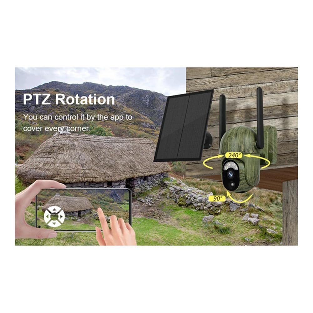 4MP 4G Solar Security Camera Wireless Outdoor - WiFi Human/Animal Detection with 2-Way Talk & IP66 Waterproof - Ideal for Home Security, Farm Monitoring, and Wildlife Observation