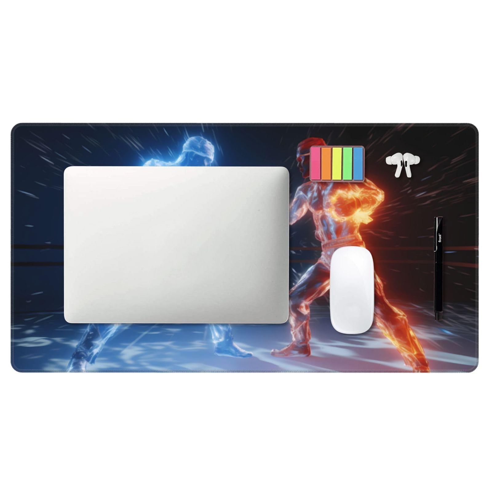 Ice & Fire Themed Large Gaming Mouse Pad (16