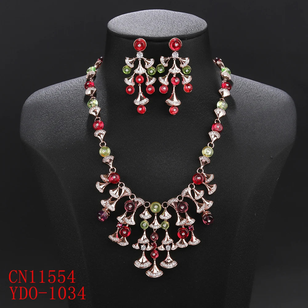 Elegant White Cubic Zirconia Necklace Set for Women - Wedding Jewelry, Party Accessories, Anniversary Gift - Perfect for Bridal, Evening Events & Special Occasions