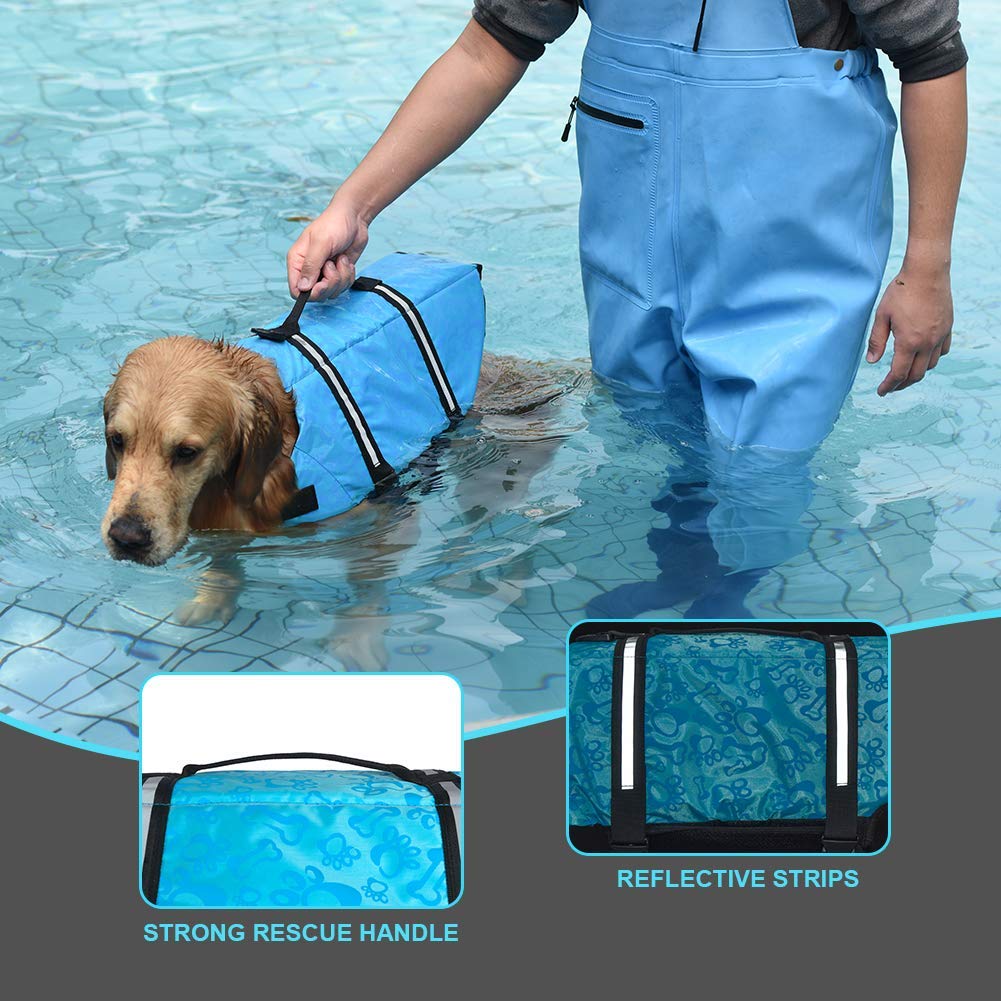 Doglay Adjustable Dog Life Jacket for Swimming & Boating - Reflective Safety Vest with Superior Buoyancy for Small, Medium & Large Dogs - Perfect for Pool, Beach & Water Activities