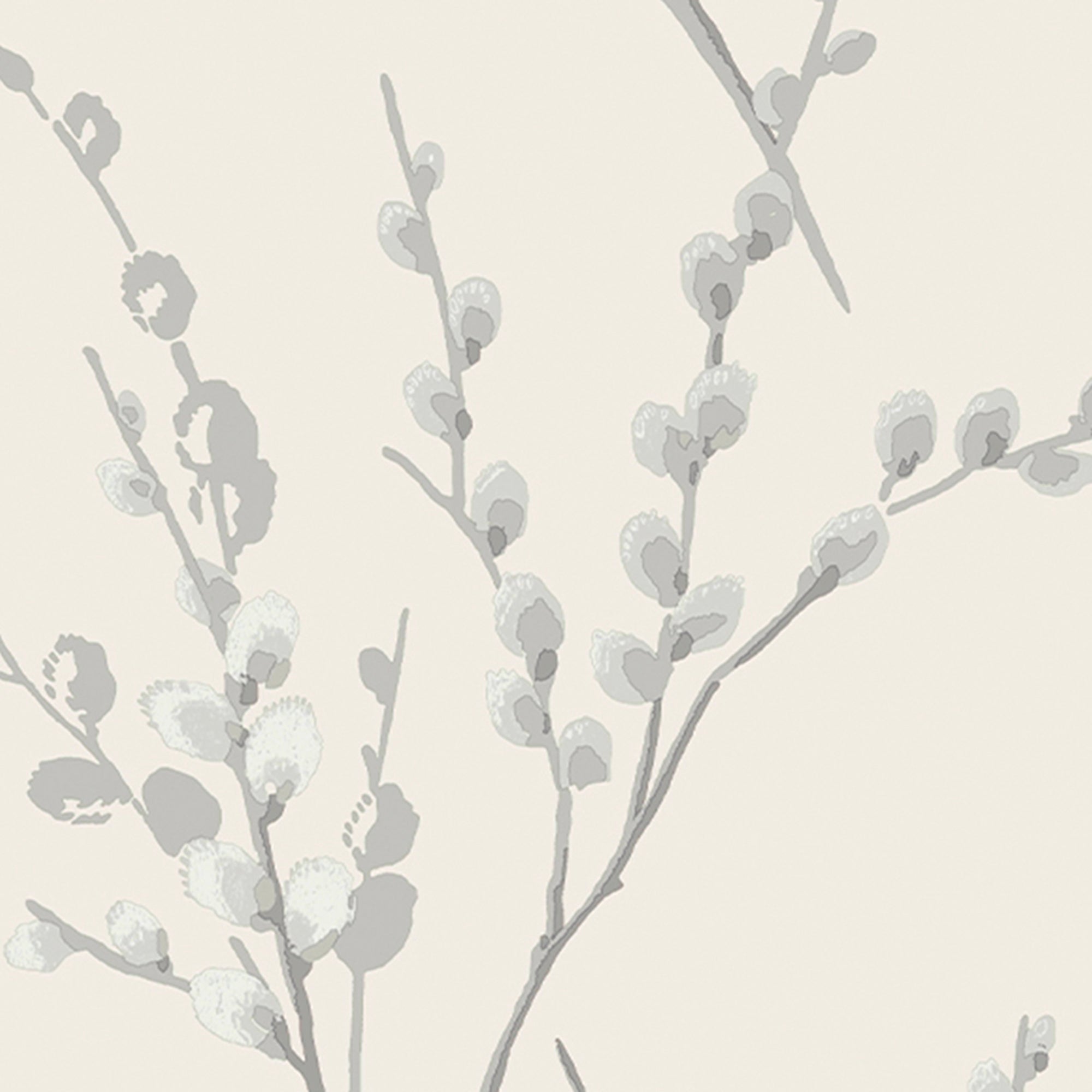Laura Ashley Wallpaper - Pussy Willow Off White and Steel Floral Design | Peel and Stick Wallpaper for Bedroom, Living Room, Nursery Decor