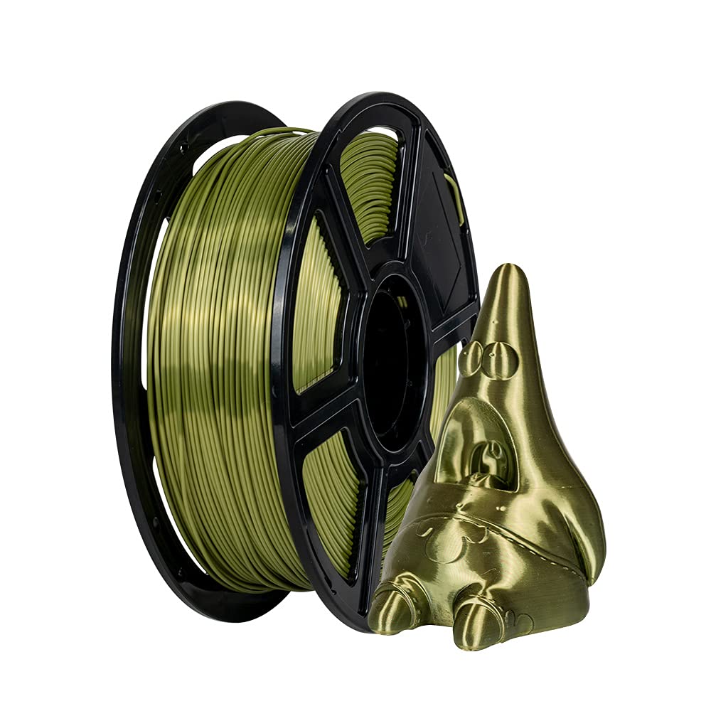 Flashforge 3D Printer Filament Silk PLA 1.75mm 1kg Spool - High Precision +/- 0.02mm Dimensional Accuracy - Bronze Color for Smooth 3D Printing - Perfect for Cosplay Props, Model Making & DIY Projects