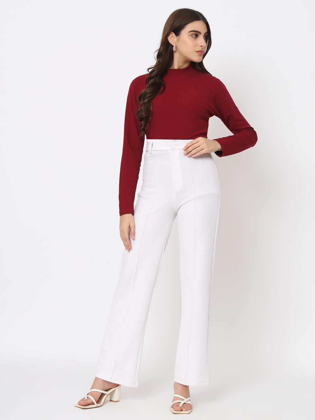 iStyle Can Solid High Neck Full Sleeve Stretchable Slim Fit Women's Top | Winter Warm Turtleneck Shirt for Women | Perfect for Office Wear, Casual Outfits & Cold Weather Layering