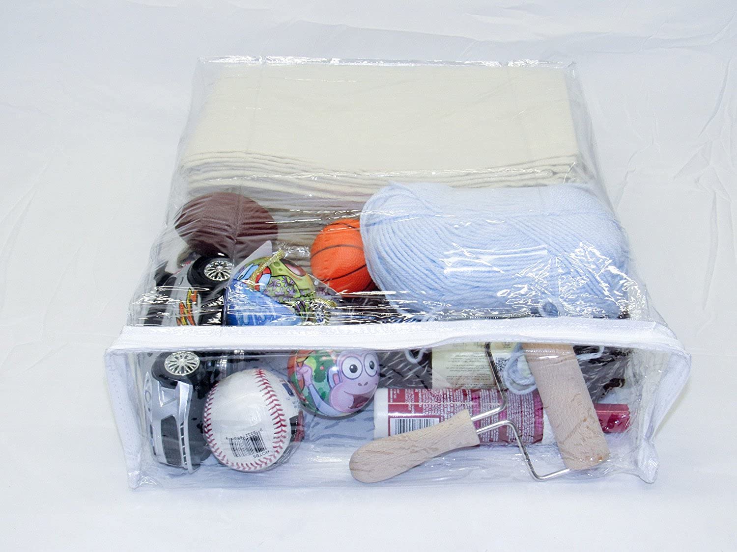 2-Pack Heavy Duty Clear Vinyl Storage Bags with Zipper - 15