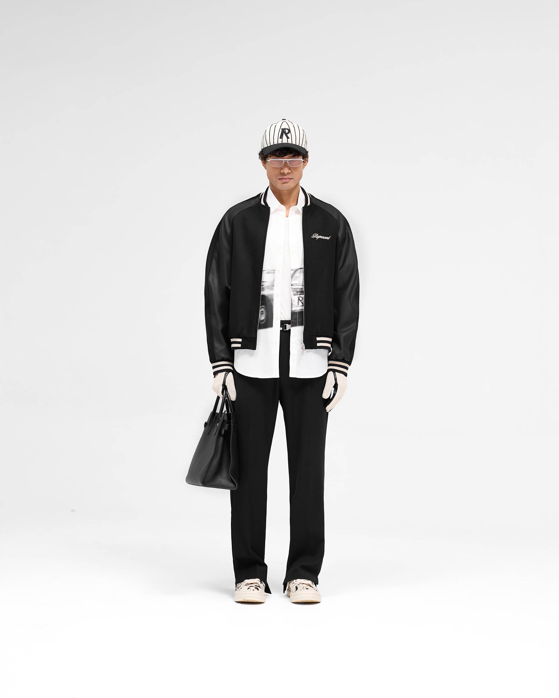 Men's Black Raglan Varsity Jacket - Baseball Style Sleeve Design - Casual Outerwear for Sports, School & Street Fashion