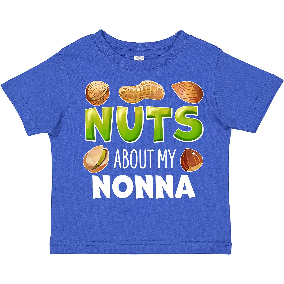 Inktastic Nuts About My Nonna Peanut Almond Pistachio Toddler T-Shirt - Cute Casual Outfit for Grandparents Day, Family Reunions & Toddler Photoshoots