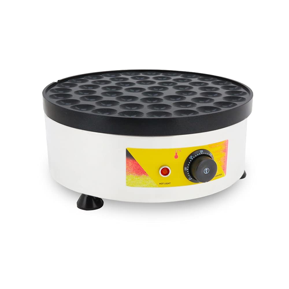 INTBUYING Stainless Steel Mini Round Waffle Maker - 15.7 Inch Non-Stick Coating, 52 Pancake Capacity, Adjustable Temperature 50°F-300°F - Perfect for Breakfast, Snacks, Parties & Home Baking
