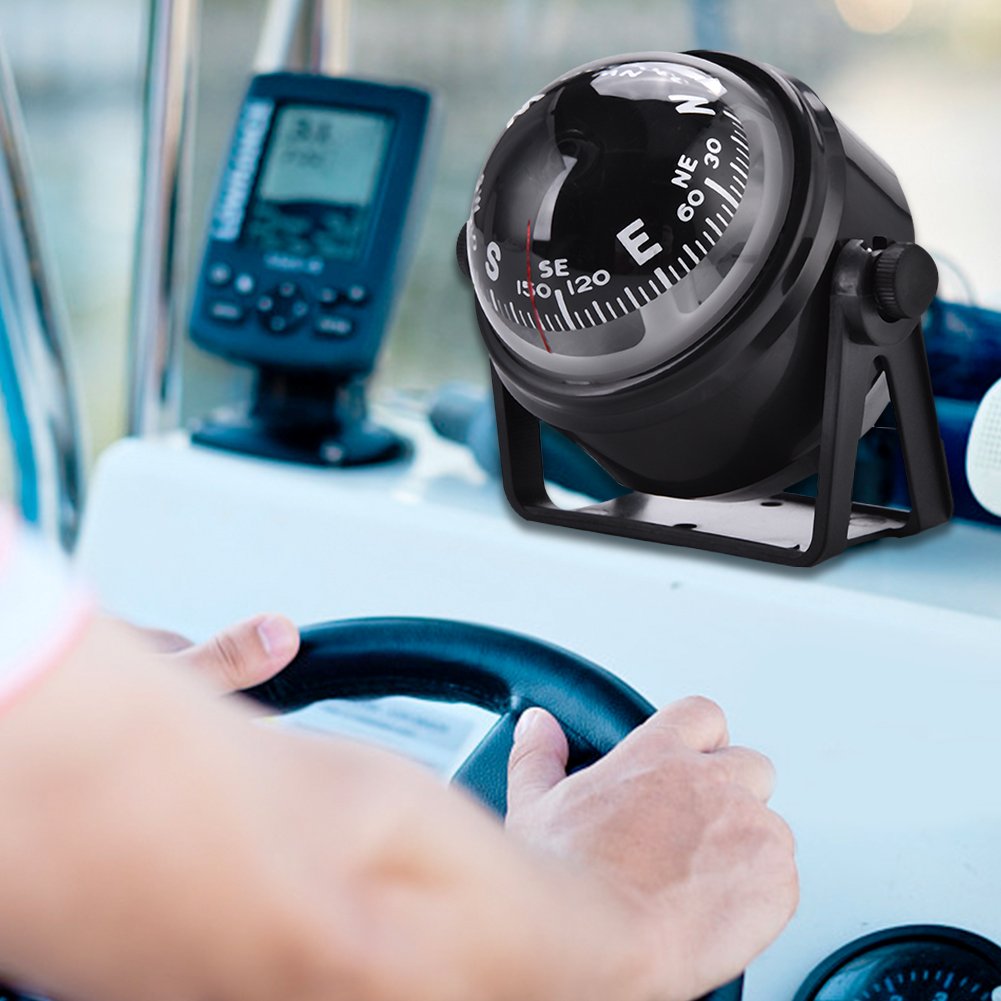Small Boat Compass - Electronic Digital Marine Compass with Adjustable Military Ball & Night Vision for Car, Boat, Truck - Perfect for Night Navigation & Outdoor Adventures