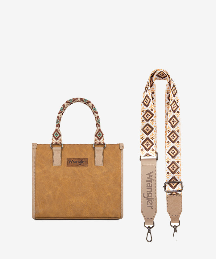 Wrangler Aztec Print Tote Bag for Women - Stylish & Durable Cotton Shoulder Bag - Perfect for Shopping, Beach, Work & Travel