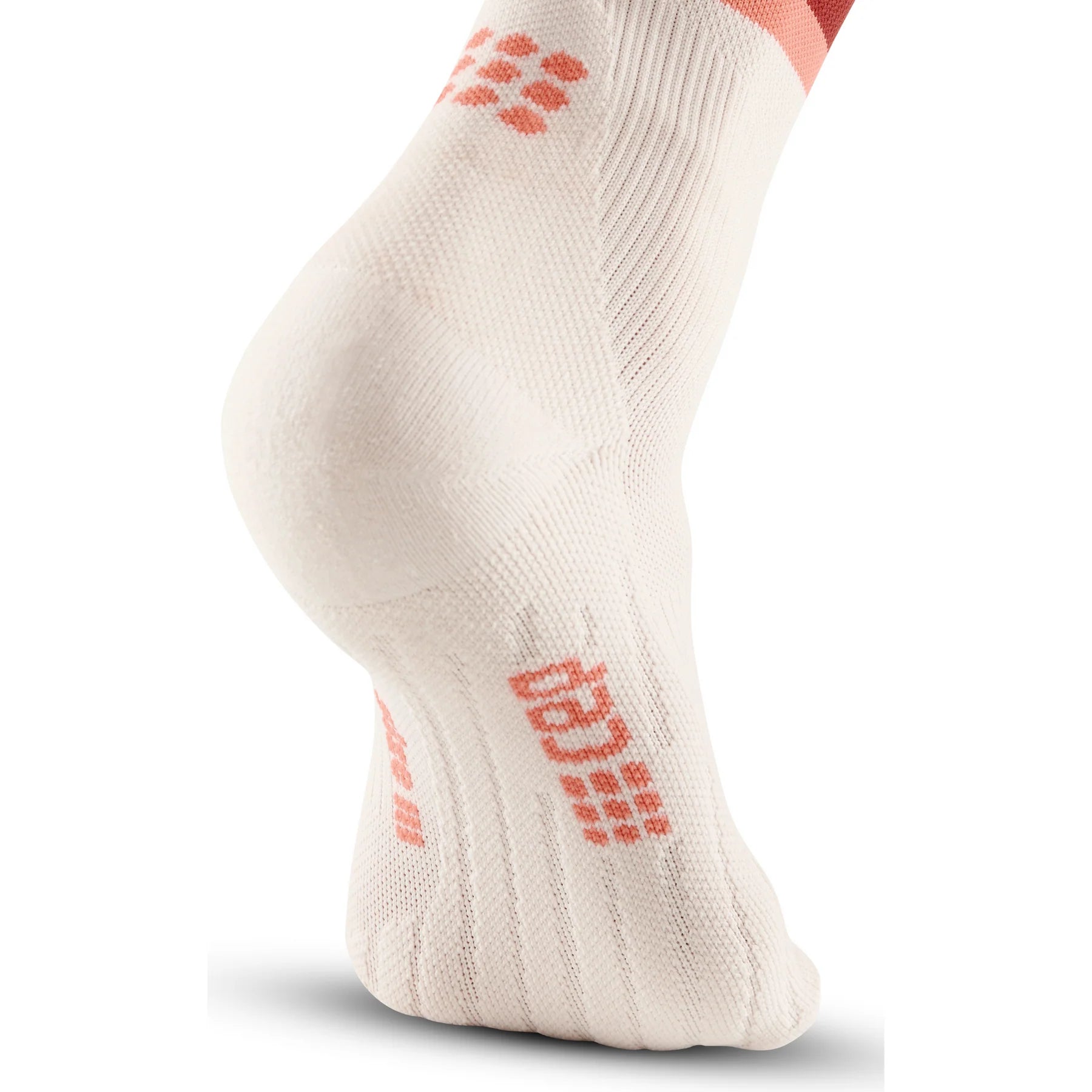 CEP Women's The Run Socks Tall v4 - Compression Running Socks for Women (Red/Off White) - Ideal for Marathon Training, Jogging & Athletic Performance