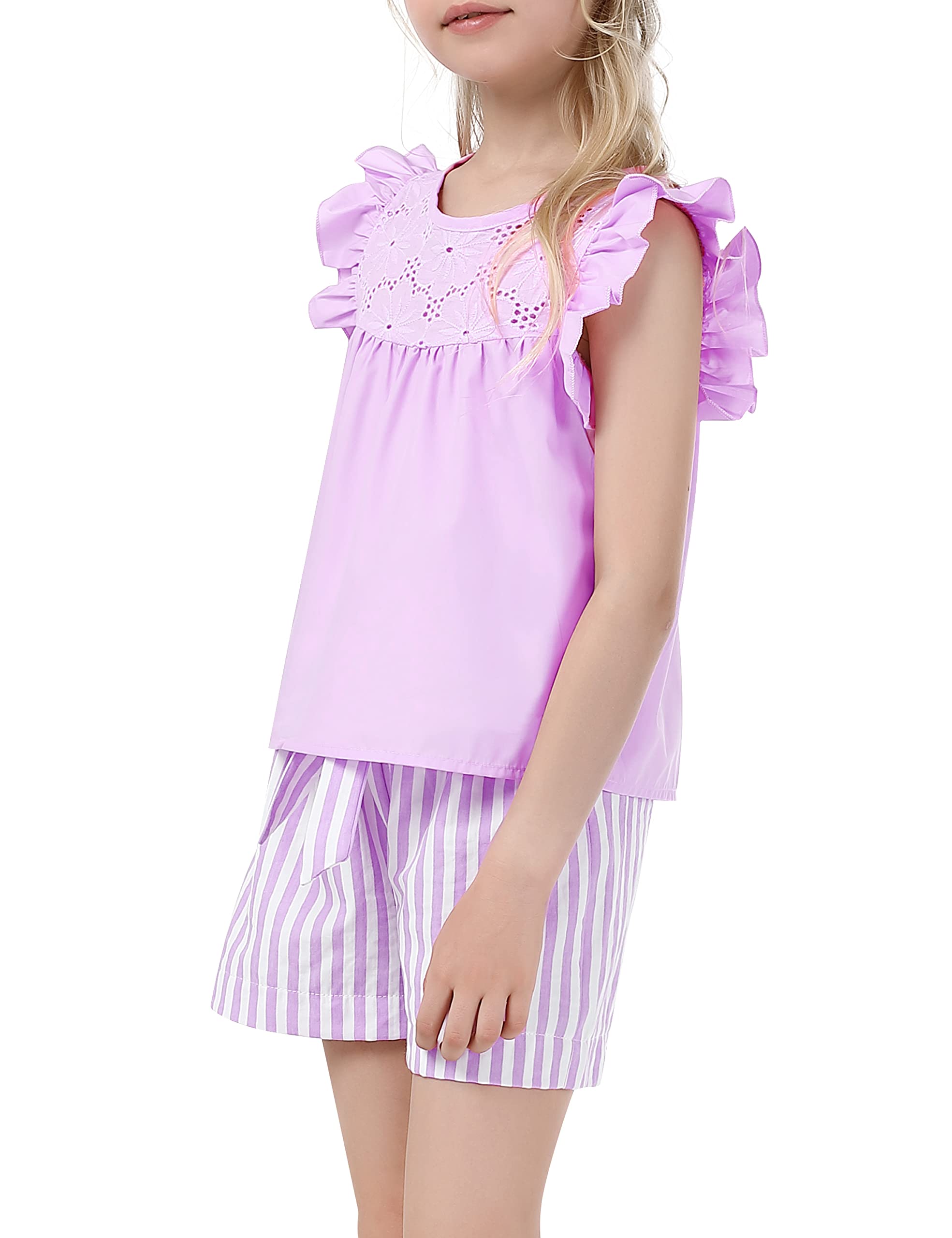Girls' 2-Piece Summer Outfit Set - Cute Short Sleeve T-Shirt & Comfortable Shorts | Perfect for Playdates, Beach Trips & Summer Adventures