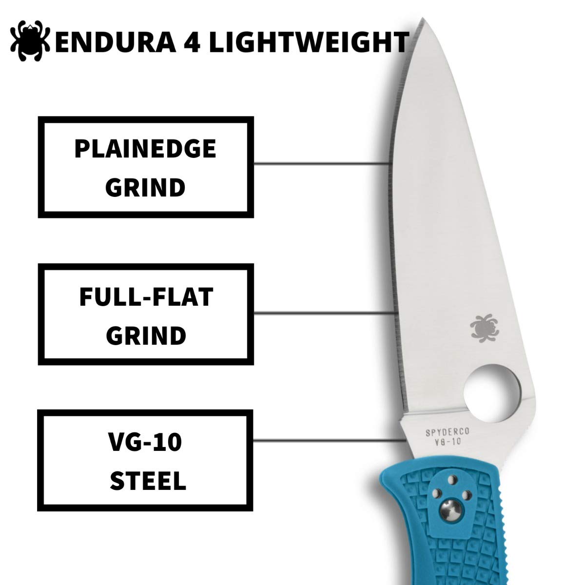Spyderco Endura 4 Lightweight Folding Knife - 3.8