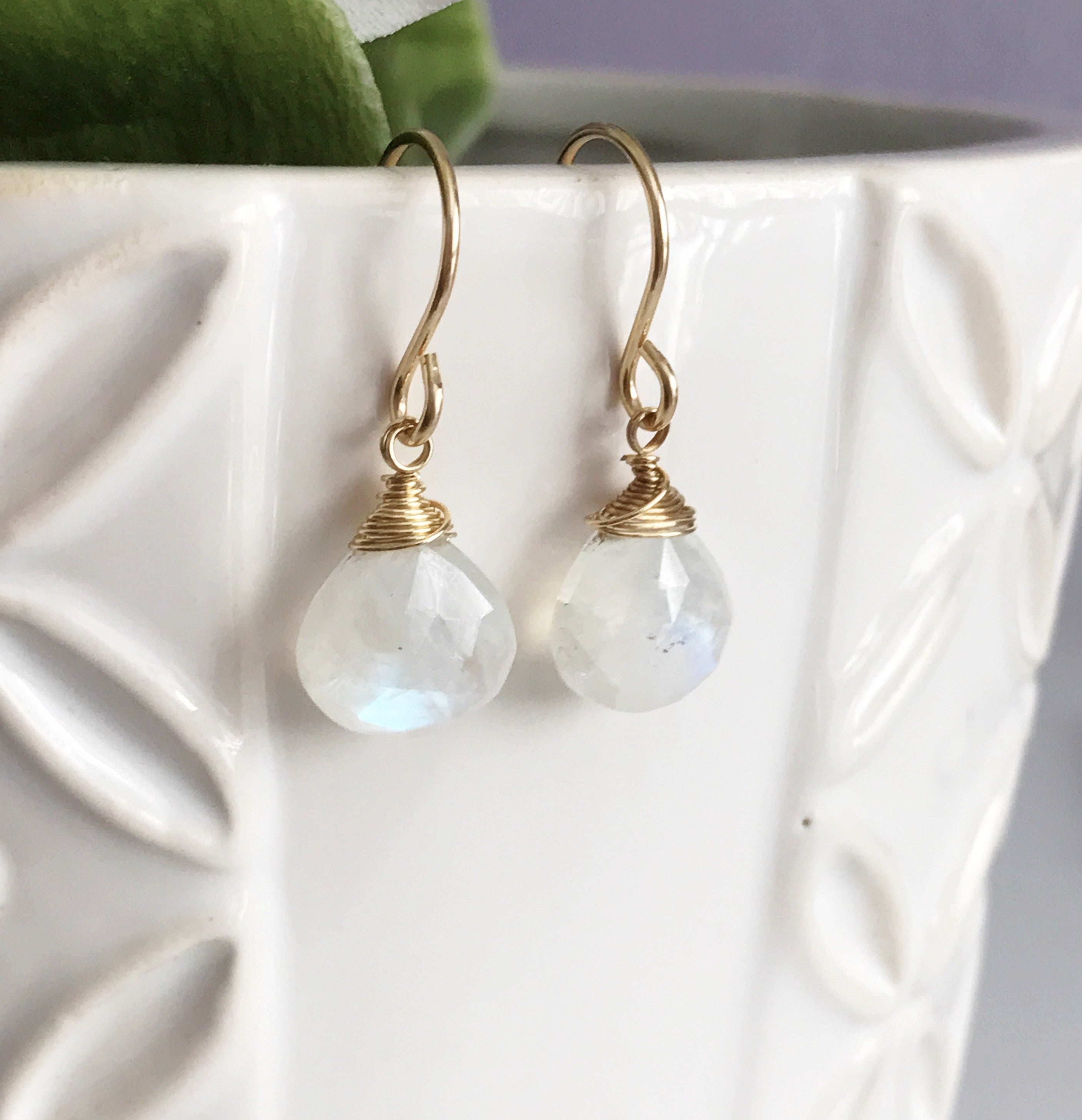 Moonstone Stud Earrings Kala (E262) - Elegant Jewelry for Women, Perfect for Weddings & Special Occasions