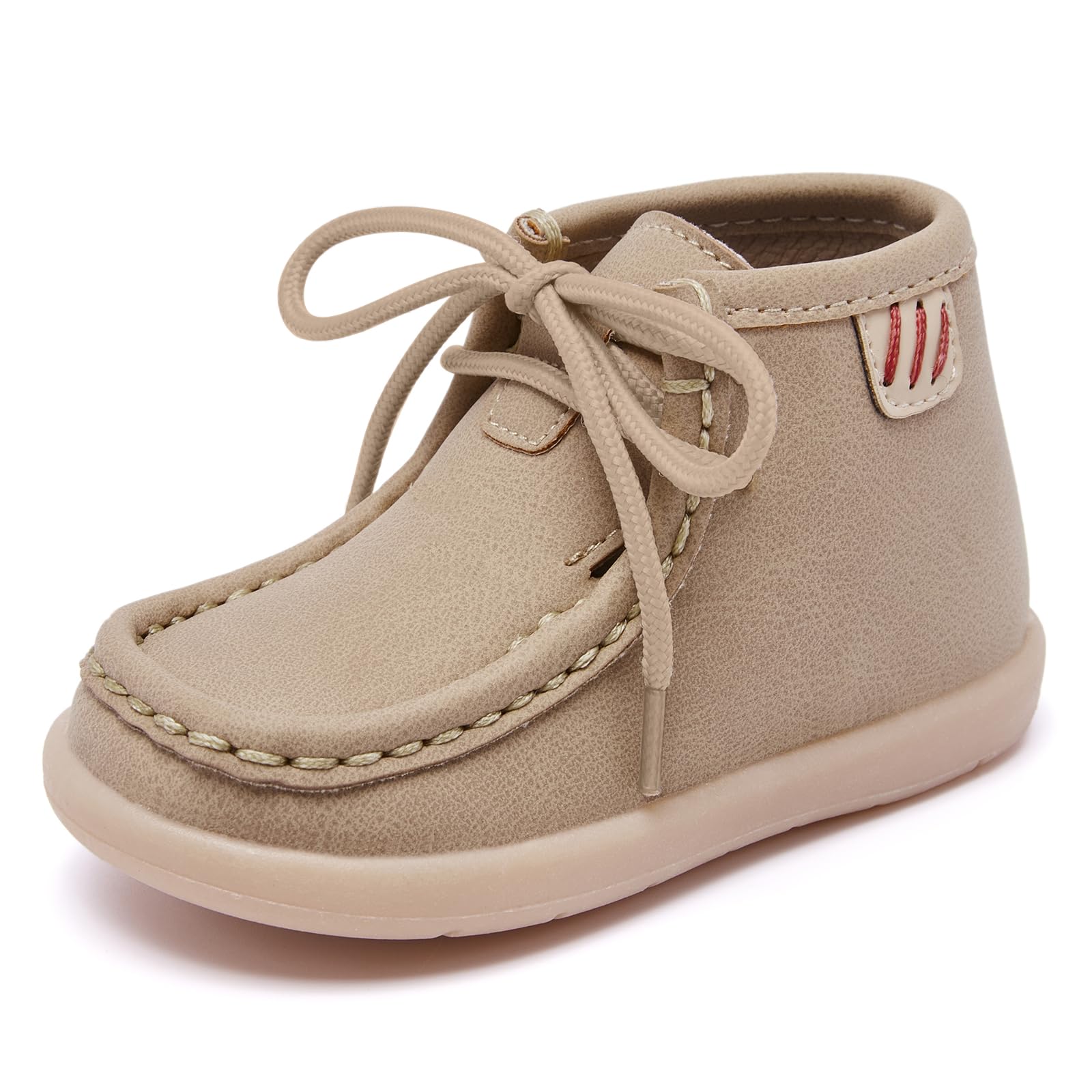 MORENDL Baby Boys & Girls First Walking Shoes - Non-Slip Lace-Up Dress Boots for Toddlers 12-24 Months | Perfect for Special Occasions, Holidays & Outdoor Play
