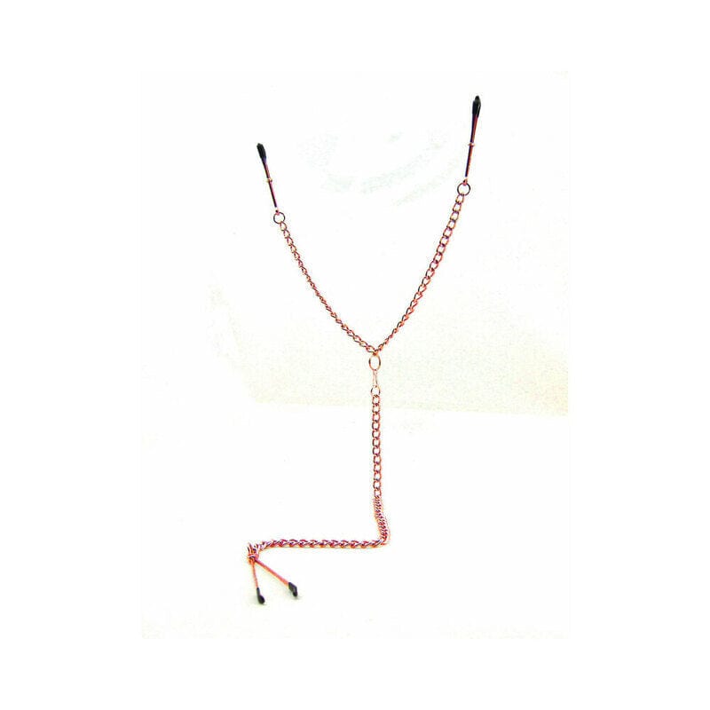 Sexy Y-Style Tweezer Clamps for Nipple Play - Pink Bondage Accessories for Sensual Play & BDSM Scenes