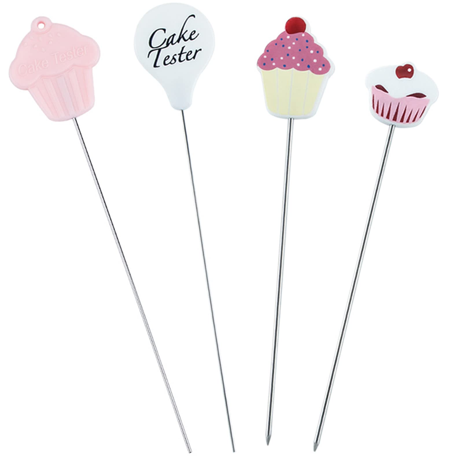 Qoyntuer 4-Piece Stainless Steel Cake Tester Set - Reusable Cake Probe Needles for Muffins, Cupcakes, Bread & Biscuits | Perfect Baking Tool Kit for Birthday Cakes & Pastry Testing