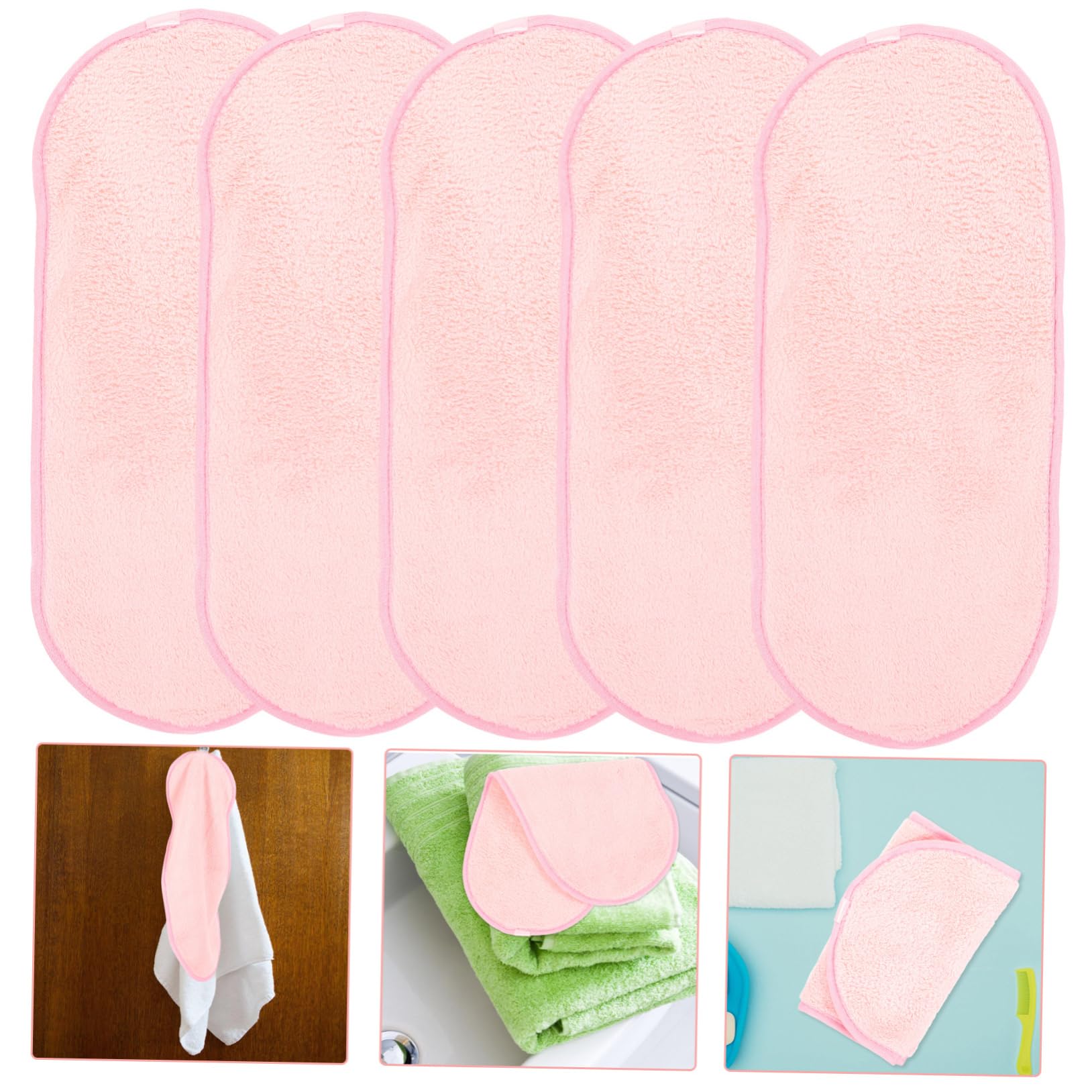 POPETPOP 5-Pack Reusable Makeup Remover Cloths - Soft Cleansing Face Towels for Women, Gentle Makeup Wipes & Bathroom Towels | Perfect for Travel, Gym & Daily Skincare Routine
