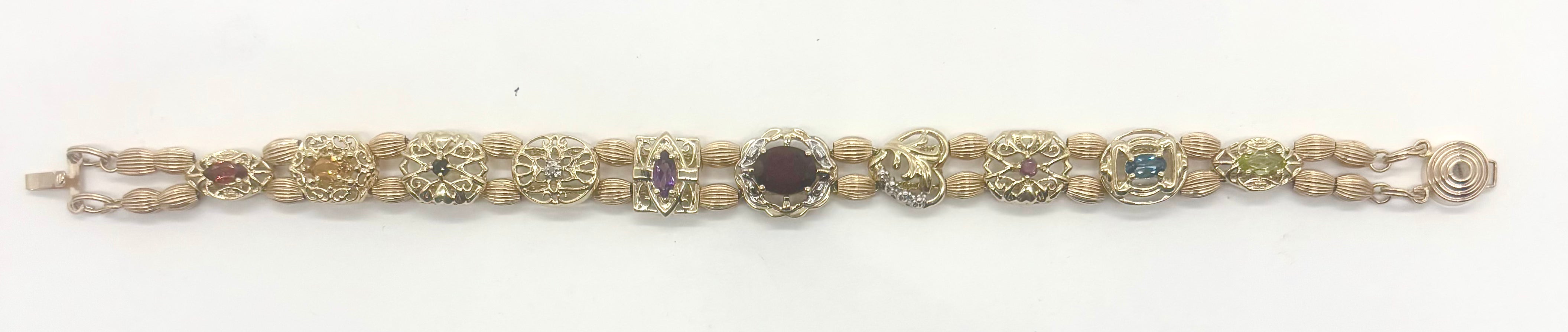 Multi Stone Slide Bracelet for Women - Adjustable Beaded Crystal Gemstone Bracelet for Stacking & Layering | Perfect for Everyday Wear, Gifts & Boho Fashion