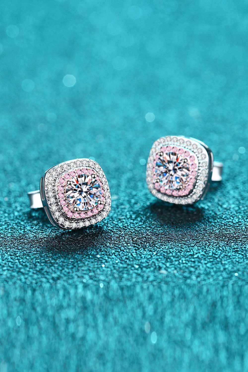 Geometric Moissanite Stud Earrings for Women - Hypoallergenic 14K Gold Plated Cubic Zirconia Earrings - Perfect for Everyday Wear, Gift Giving & Special Occasions
