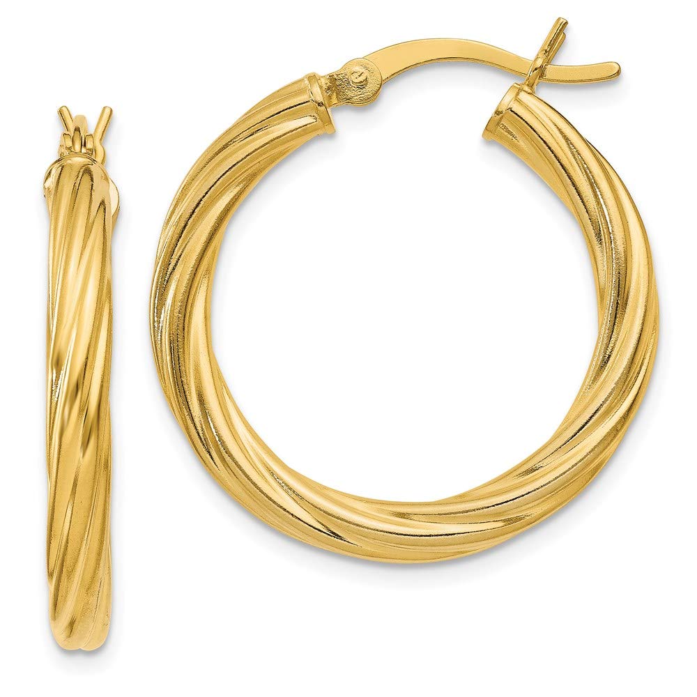 925 Sterling Silver Gold-Plated Twist Hoop Earrings 18mm - Elegant Dangle Earrings for Women, Perfect for Parties, Weddings & Everyday Wear
