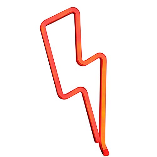 Lightning Shape LED Neon Light - USB & Battery Powered Wall Decor for Bedroom, Party, Festival - Cool Night Light for Home, Bar, Wedding, Halloween