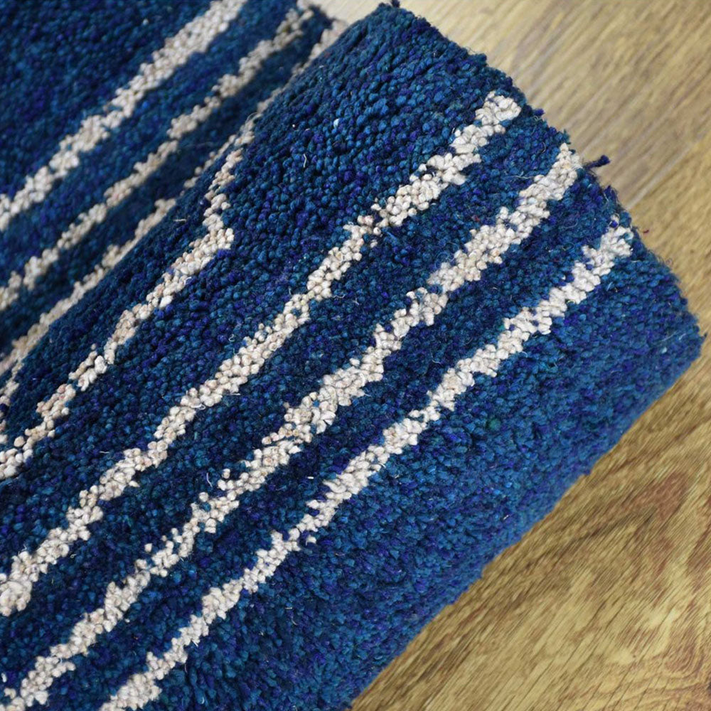 Handmade Rhomb Wool Area Rug - Premium Hand Knotted Non-Slip Living Room Carpet for Home Decor, Bedroom & Office (5x8 ft) - Soft & Durable Floor Covering for Cozy Spaces