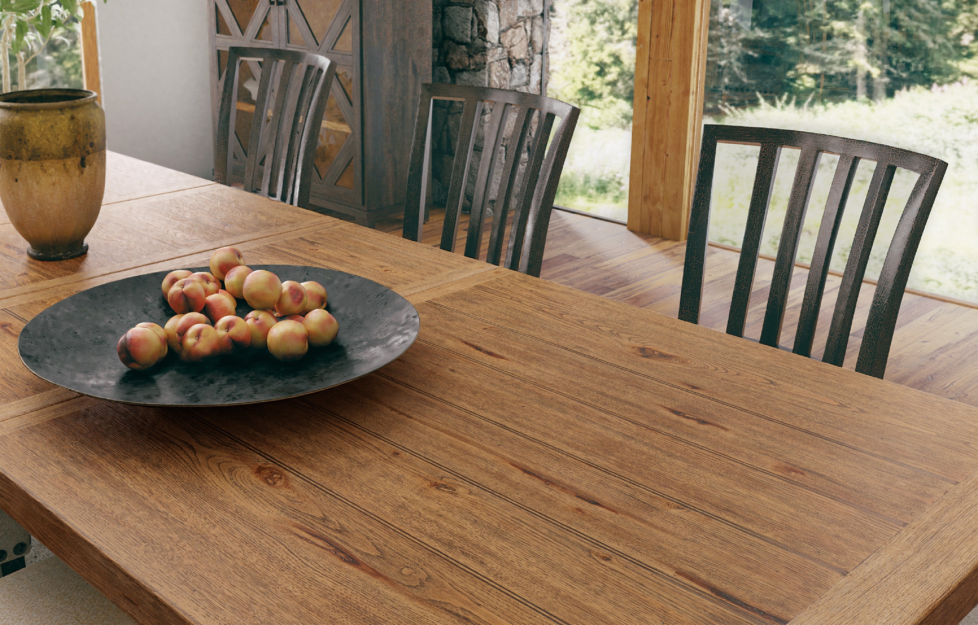 Big Sky Trestle Dining Table - Extendable with 2 20-inch Leaves | Rustic Farmhouse Style | Perfect for Family Gatherings & Dinner Parties