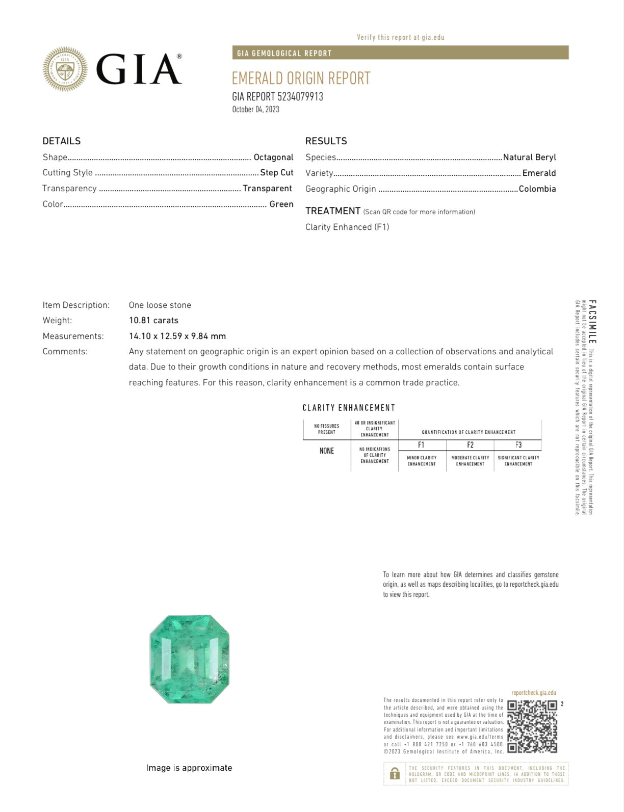 10.81 Carat GIA Certified Vivid Muzo Colombian Emerald - Natural Loose Gemstone, Asscher Cut (14x13mm) | Perfect for Engagement Rings, Luxury Jewelry & Collector's Pieces