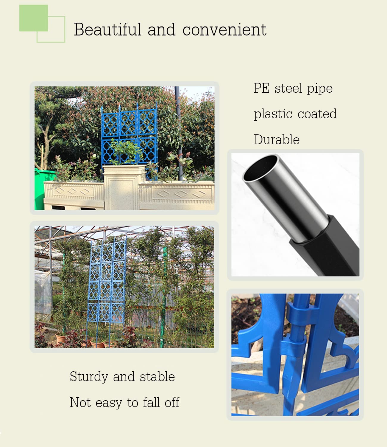 Blue Metal Garden Trellis for Climbing Plants - Adjustable Outdoor Plant Support for Roses, Vines & Flowers - Easy to Assemble 33.5x75in - Perfect for Backyard, Patio & Vertical Gardening