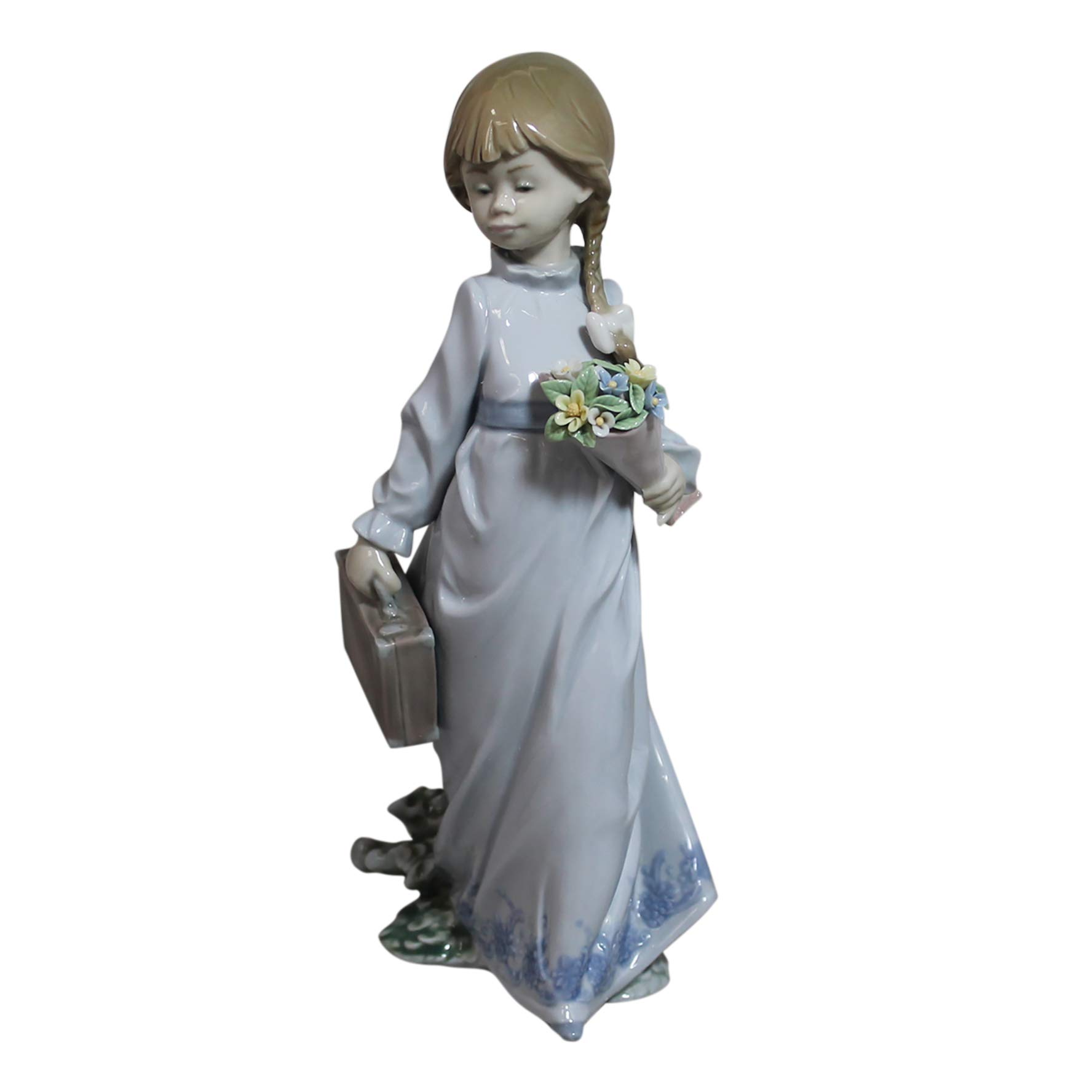 Lladro #7604 School Days 1988 Flores a La Maestra Porcelain Figurine - Vintage Teacher Appreciation Gift, Classroom Decor, Collector's Item for Spanish Teachers & Education Enthusiasts
