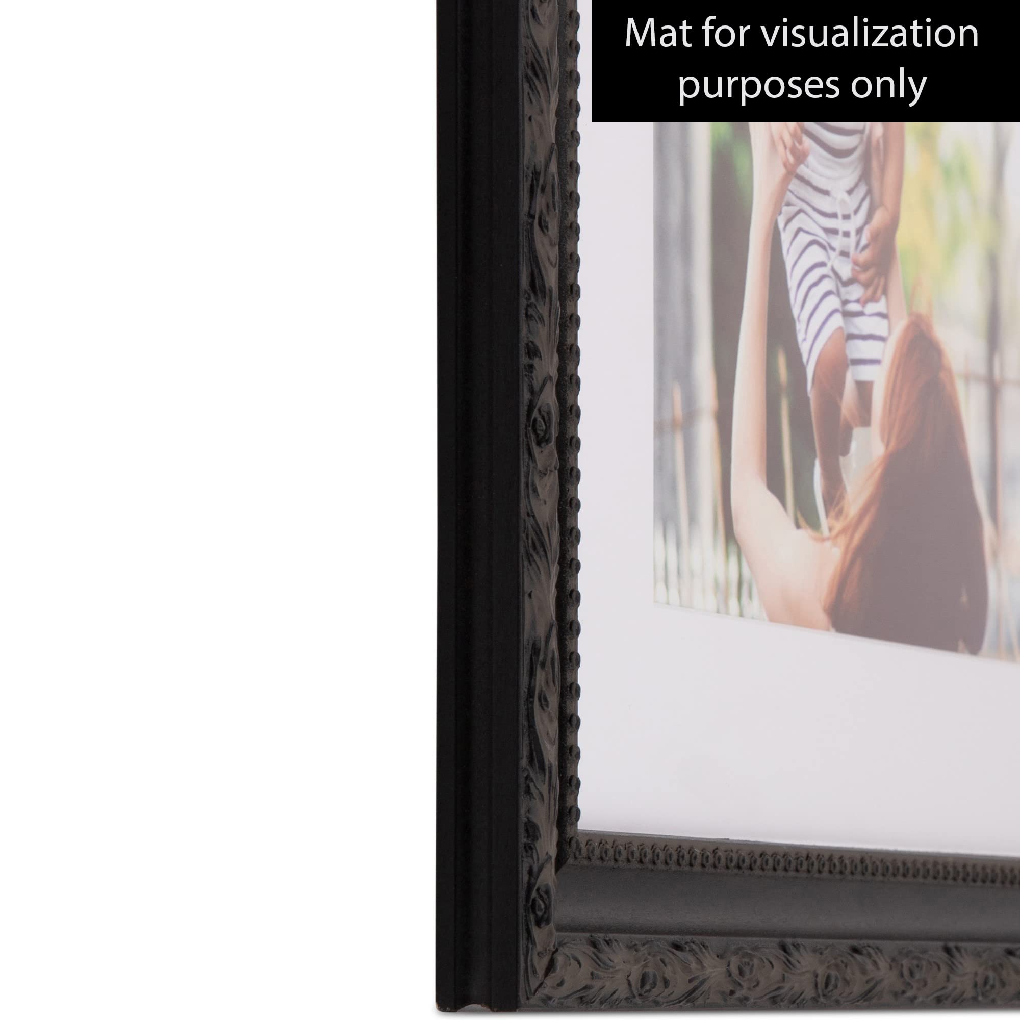 ArtToFrames 5x25 Black Picture Frame with Engraved Edges - 1.5