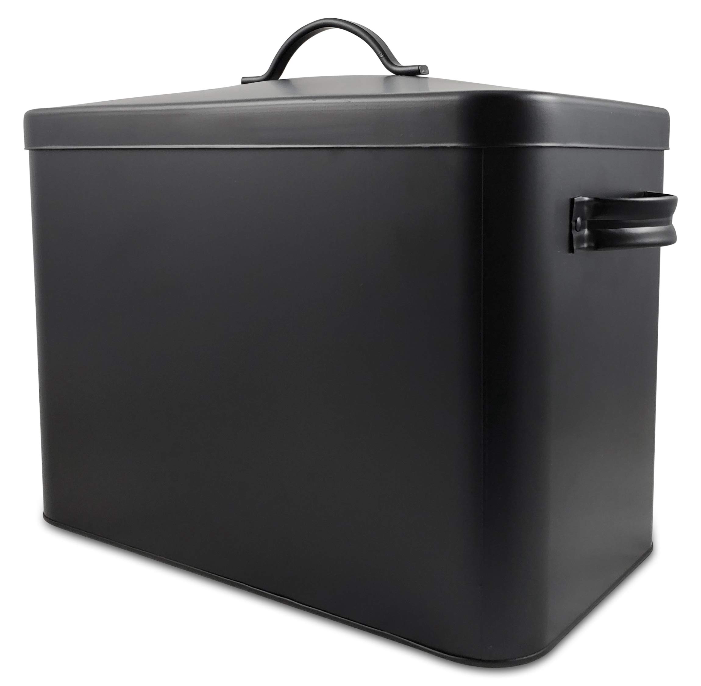Premium Black Metal Bread Box - Airtight Food Storage Container for Kitchen & Pantry Organization | Perfect for Keeping Bread Fresh, Storing Cookies, Crackers & More
