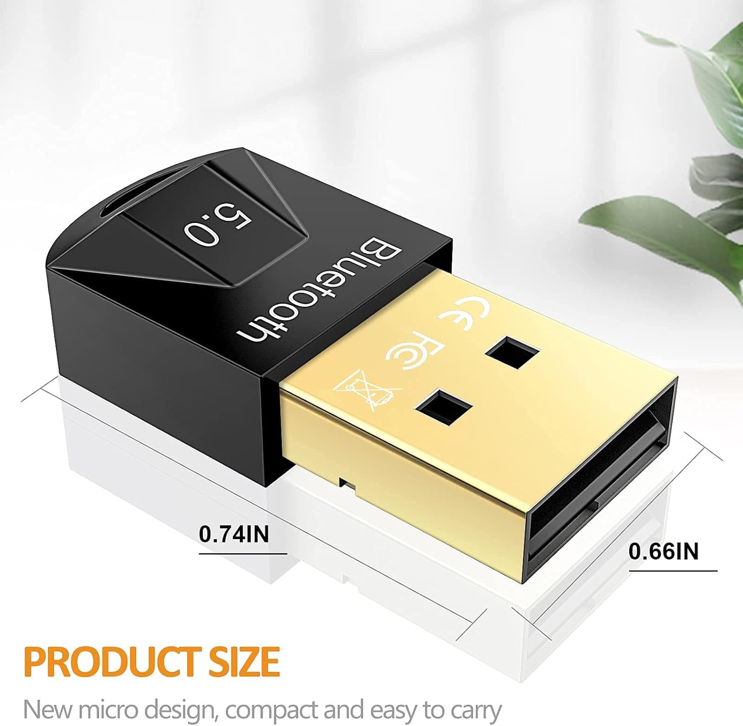 Bluetooth 5.0 USB Receiver Adapter for Wireless Keyboard Mouse Headphones - Realtek Chip, Plug & Play, Windows 11/10/8.1 Compatible - Stable Connection for Home Office & Gaming Setup