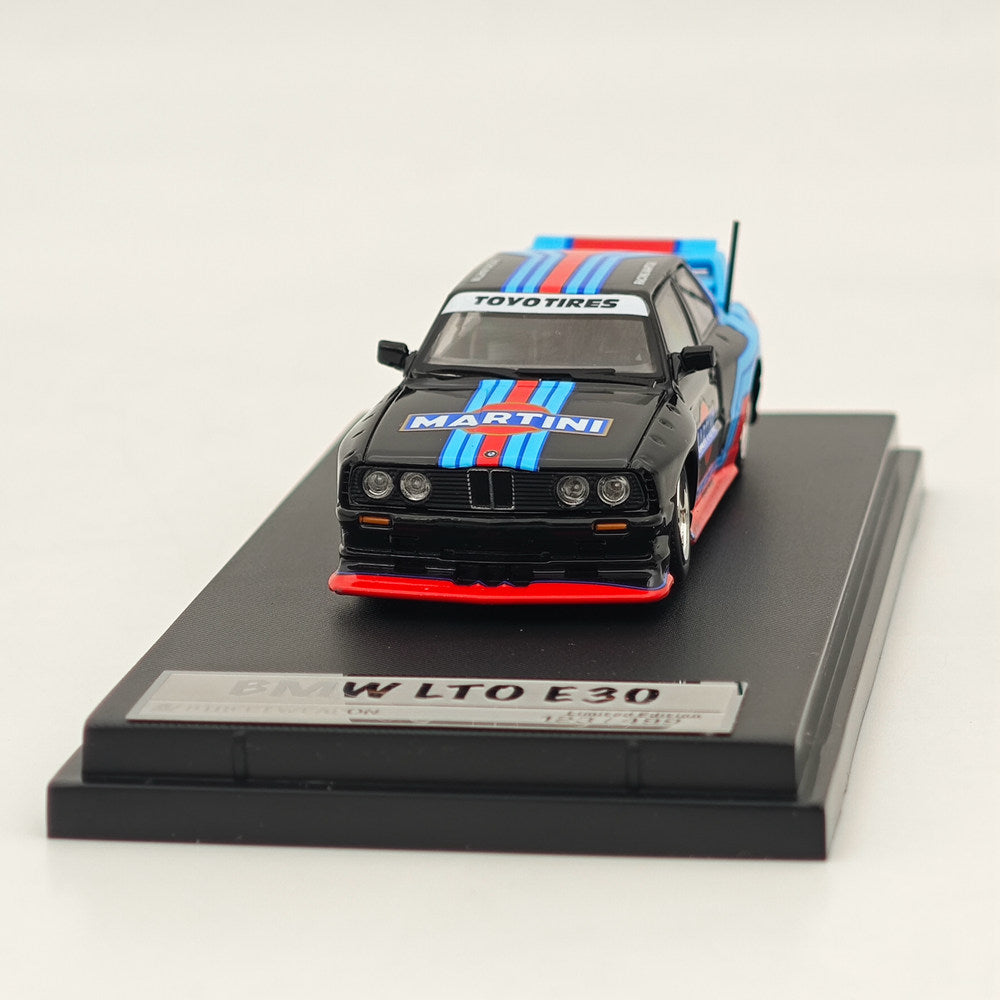 1/64 Scale Street Weapon SW BMW LTO E30 M3 Martini Black Diecast Model Car - Collectible Miniature Vehicle for Display, Racing Enthusiasts & Car Lovers