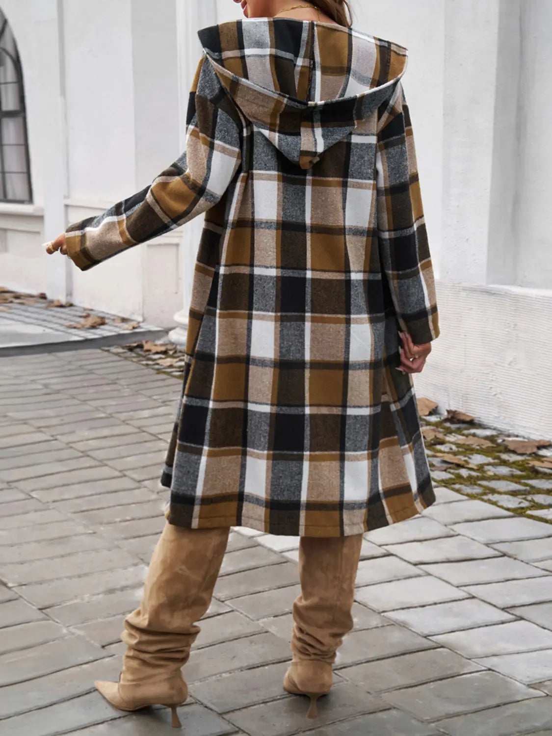 Stylish Plaid Long Sleeve Hooded Coat for Men & Women | Warm Winter Jacket for Outdoor Activities, Hiking & Casual Wear