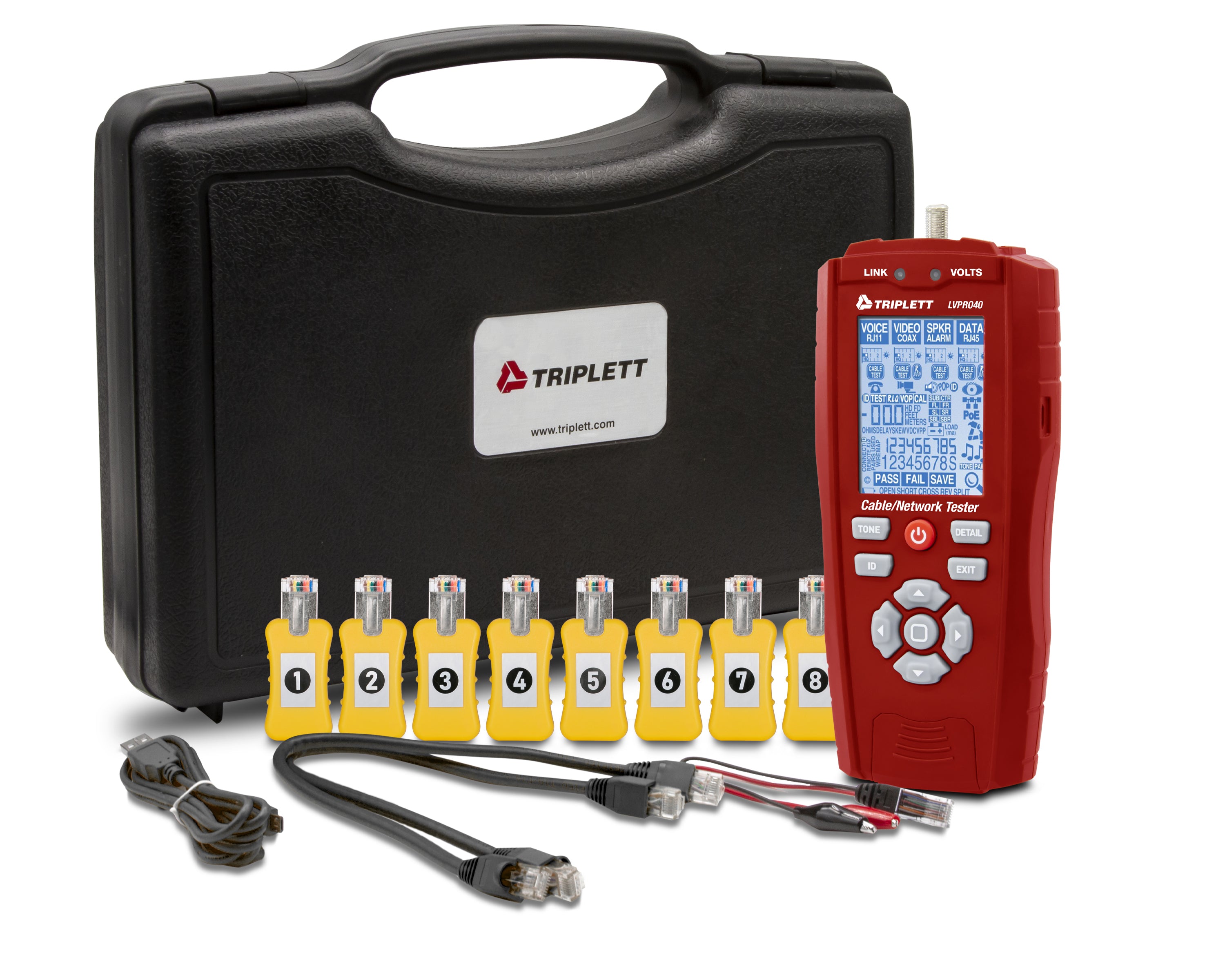 10Gb Multifunctional Low Voltage Cable & Network Tester (LVPRO40) - Professional Ethernet, Coaxial & Phone Line Testing for Home & Office Network Installations