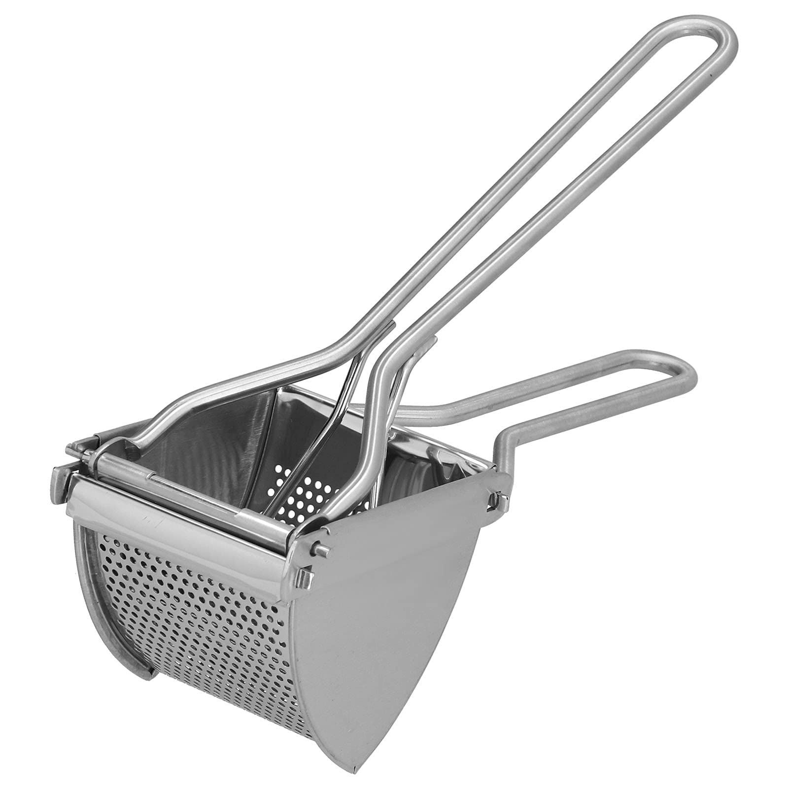 Premium Stainless Steel Potato Ricer & Masher - Heavy Duty Vegetable & Fruit Press for Smooth Purees, Juicing, Baby Food - Perfect for Mashed Potatoes, Applesauce & Homemade Juices (Kitchen Essential for Healthy Cooking & Meal Prep)