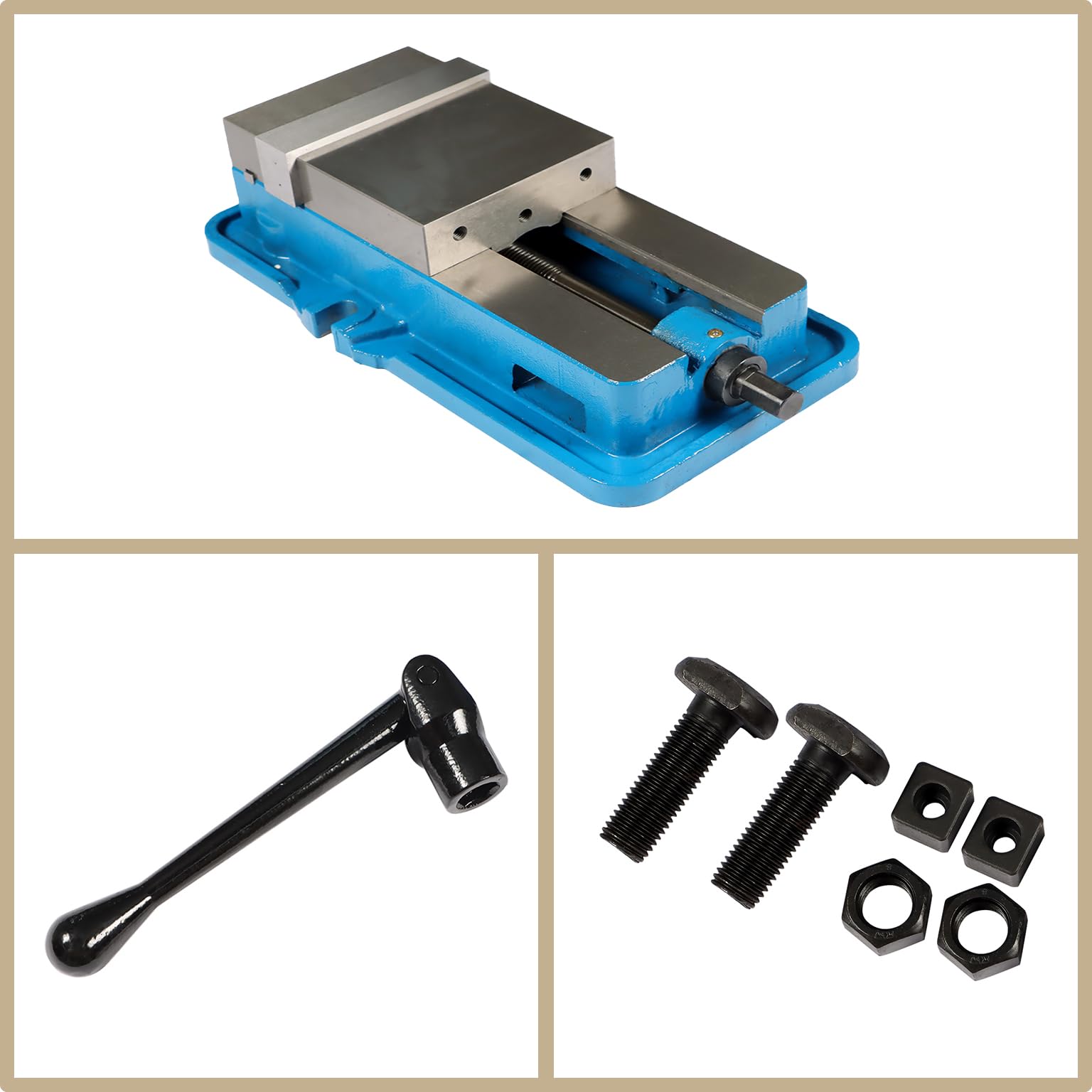 6In CNC Milling Machine Vise - High Precision Lockdown Bench Vise Without Base Clamp | Perfect for Metalworking, Woodworking & DIY Projects