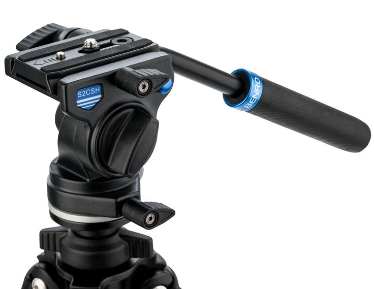 Benro TSL08AS2CSH Slim Aluminum Video Tripod Kit - Professional Lightweight Travel Tripod for DSLR Cameras, Perfect for Vlogging, Photography & Outdoor Shooting