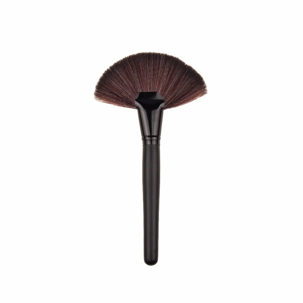 Guggy® Professional Soft Fan Makeup Brush for Blush, Powder & Foundation - Large Black Hair Brush for Flawless Makeup Application - Perfect for Daily Use, Contouring & Highlighting