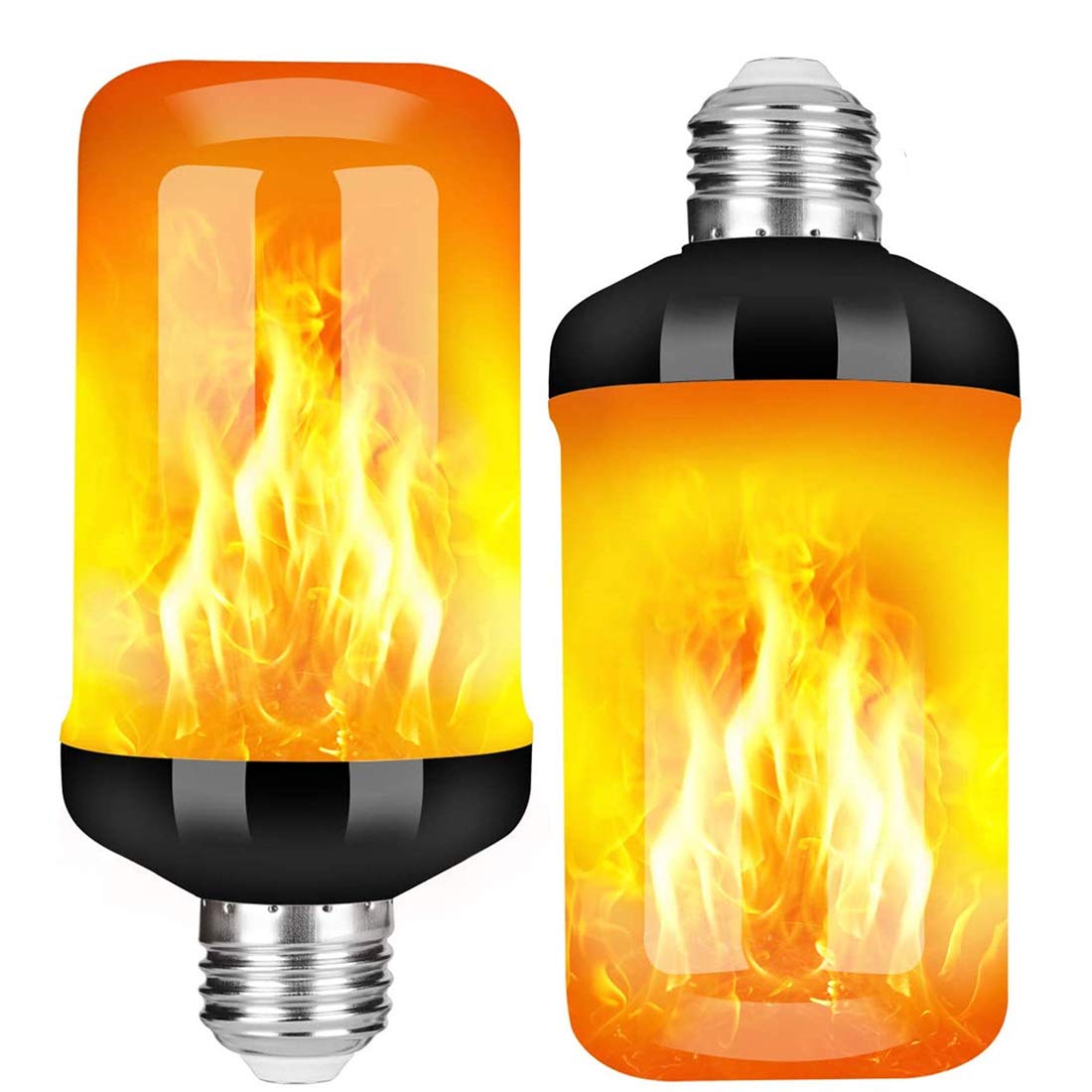 RXF LED Flame Effect Light Bulb - 4 Modes Flickering Flame Halloween Decor with E26/E14 Base (10 Pack) - Perfect for Halloween, Christmas, Party Decor & Home Ambiance Lighting