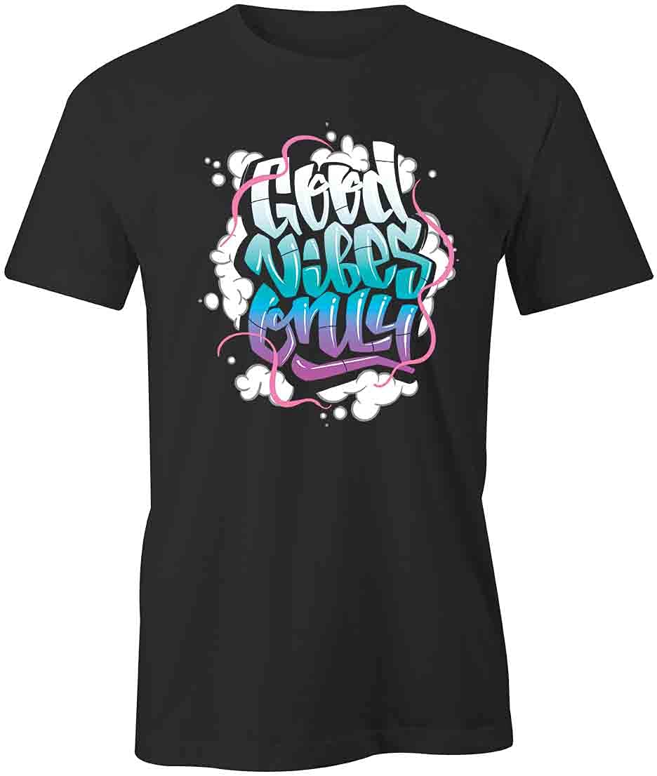 Good Vibes Only Graphic T-Shirt for Men & Women | Soft Cotton Printed Tee with Inspirational Quote | Casual Wear, Street Style, Gift Idea