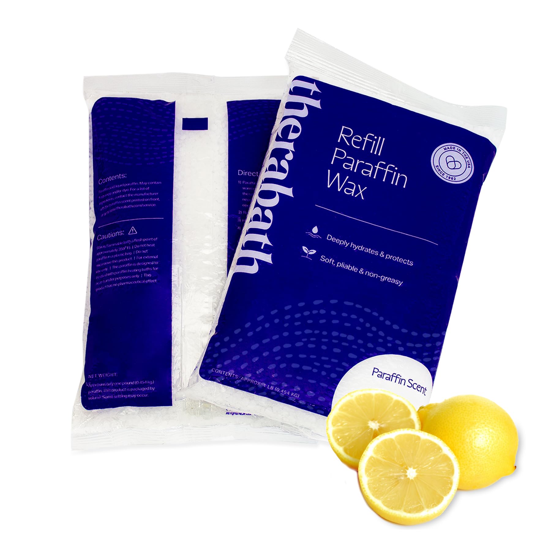 Therabath Paraffin Wax Refill 24 lb - Therapeutic Wax for Arthritis Pain Relief, Stiff Muscles & Dry Skin - Deep Hydration for Hands, Feet & Body - Made in USA - Fresh Squeezed Lemon Scent - Perfect for Spa Treatments & Home Therapy