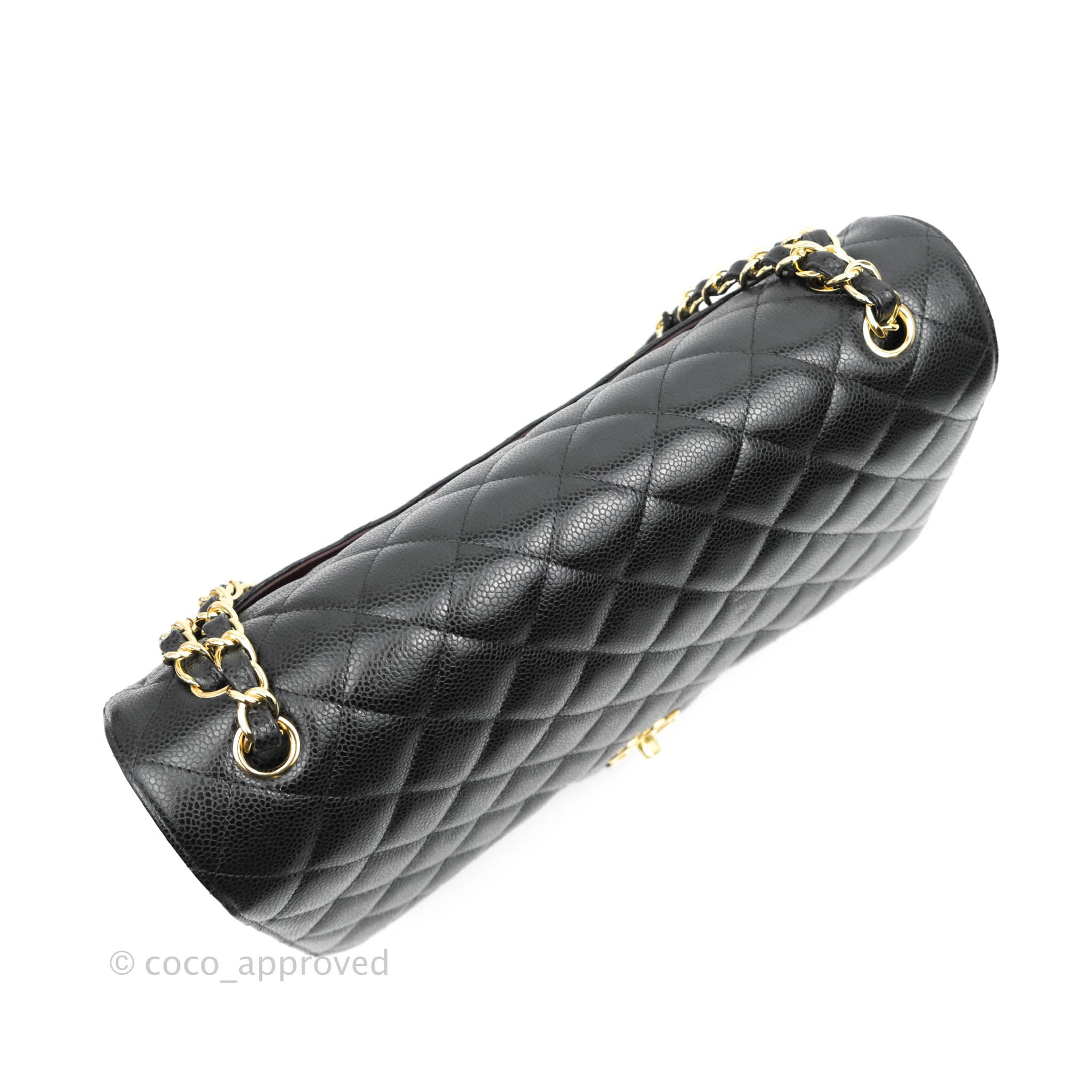 Chanel Classic Double Flap Maxi Bag in Black Caviar Leather with Gold Hardware - Luxury Handbag for Women, Perfect for Work, Evening Events & Special Occasions